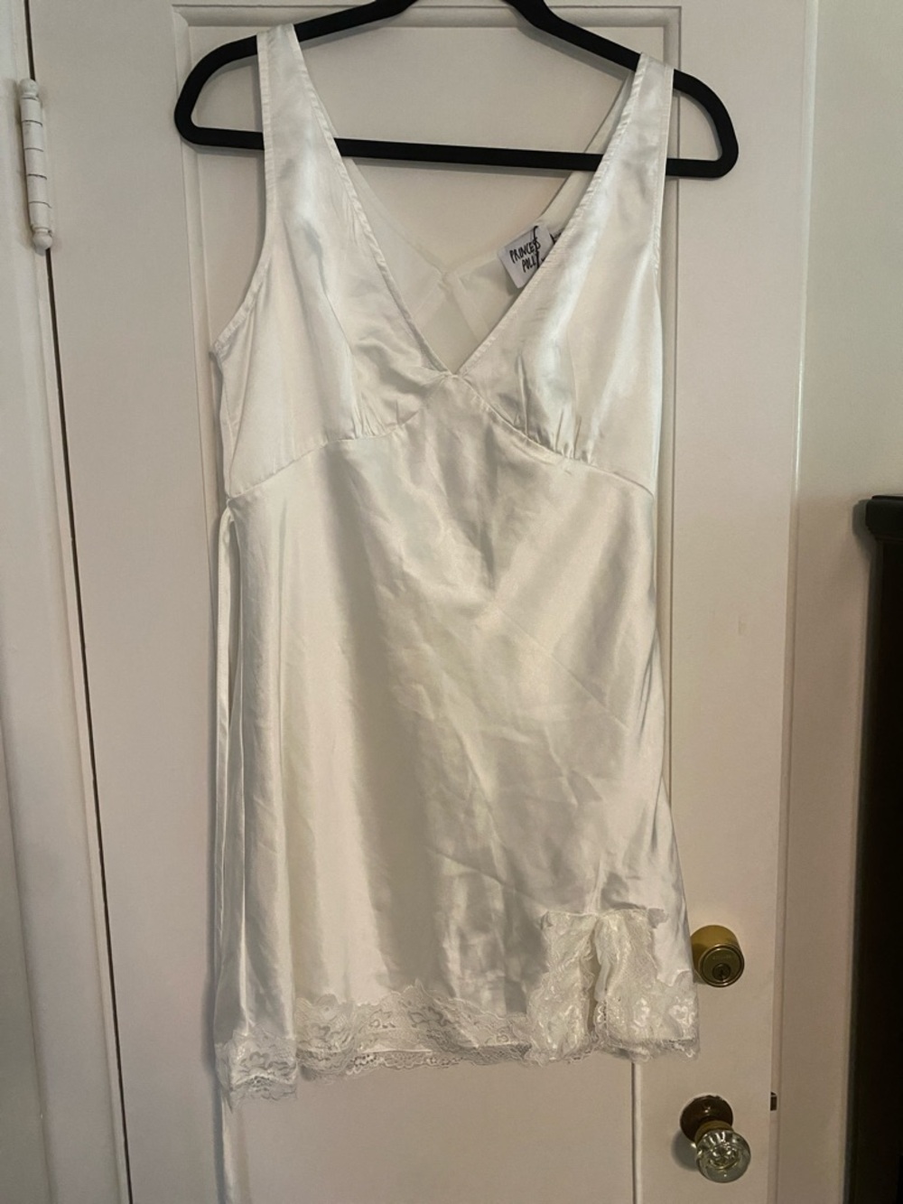 Princess Polly Ivory Satin Slip Mini Dress